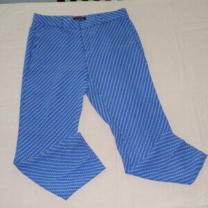 Banana Republic Avery Ankle Pants Straight Blue Diamonds Print Sz 6
